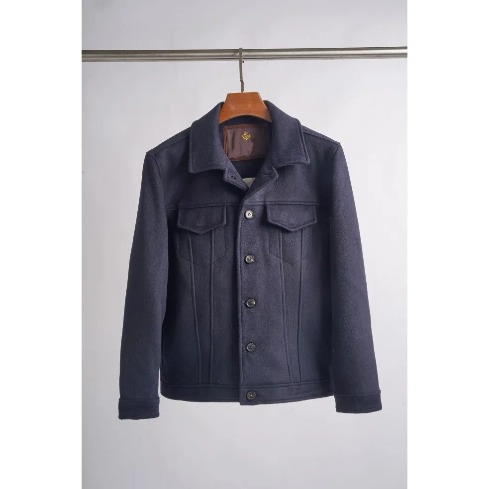 

Мужская зимняя верхняя одежда Loro: высококачественный шерстяной смесовой материал, воротник-стойка, мягкий, теплый, комфортный, повседневный, средней длины, свободного кроя.