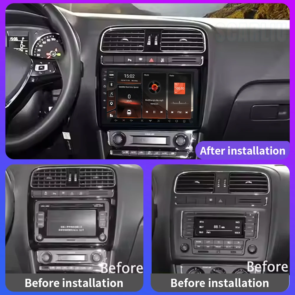 

SCARLIU For Volkswagen POLO 5 2008 - 2020 Car Radio Multimedia Video Player Navigation stereo GPS Android 12 No 2din 2