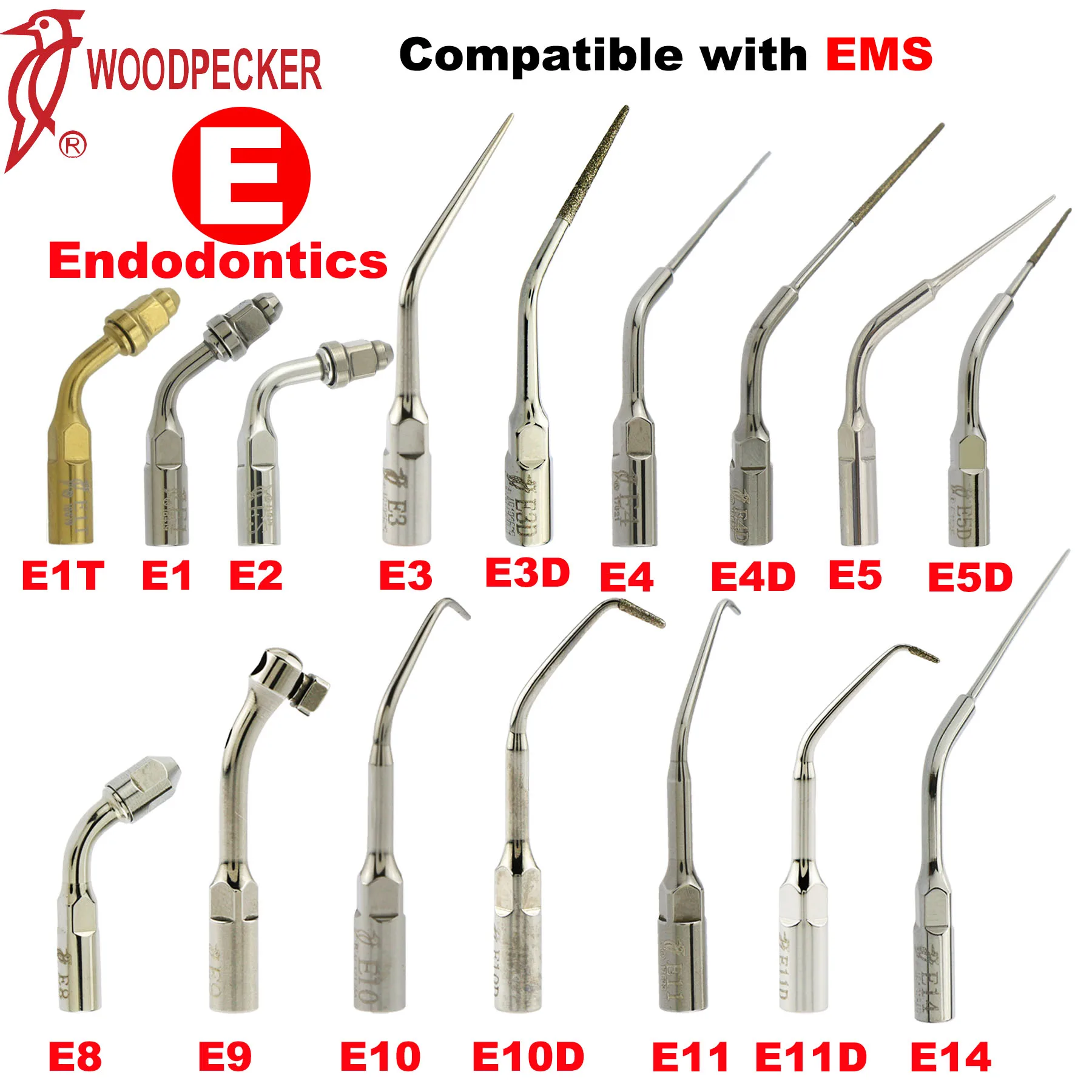 Woodpecker DTE Dental Ultrasonic Scaler Tips Scaling Endodontics Tips Medical Accessories Fit EMS SATELEC NSK Dentistry Tools