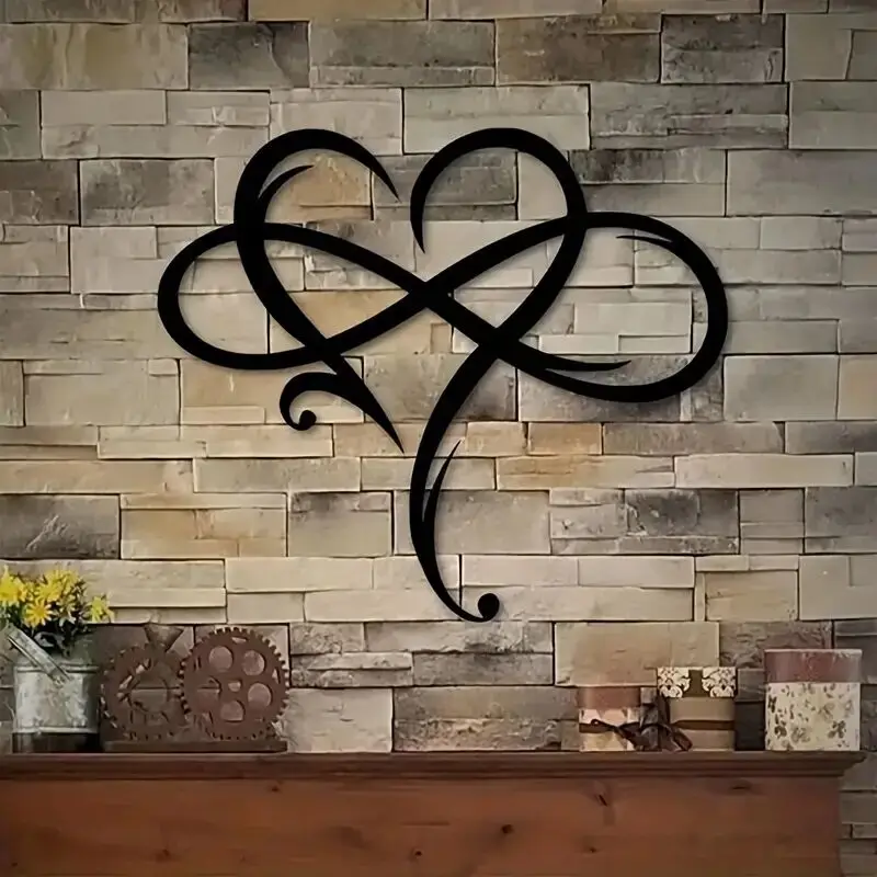 North 's Eternal Love Couple Ring Metal Decoration Infinity Heart Iron Interior Wall Pendant Decoration
