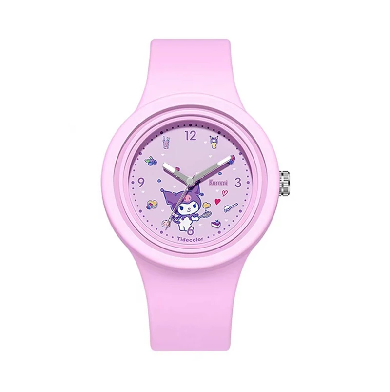 Miniso Anime Cartoon Sanrio Kuromi Melody Hello Kitty Cinnamoroll Siliconen Ronde Quartz Student Horloge Mode Kinderen Kids Gift