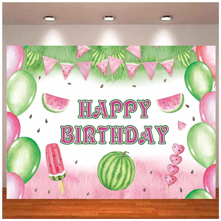 Photography Backdrop Watermelon Birthday Supplies For Girl Kids Summer Fruit Theme Party Decor Newborn Baby Shower Background