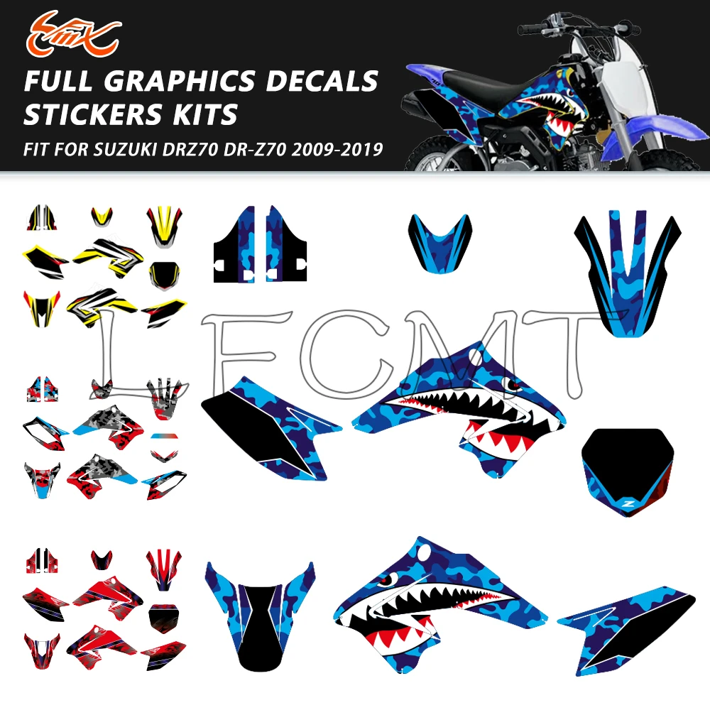 

Motocross Fairing Graphics Backgounds Decals Sticker Kits Fit for Fit for Suzuki DR-Z 70 DRZ70 DR-Z70 2009-2019 Custom Number