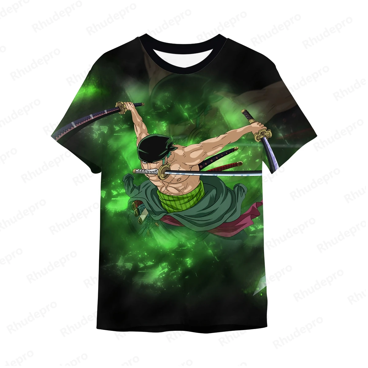 T-shirt Monkey D Luffy Hip Hop para homens, roupa One Piece Roronoa Zoro, Trend Tops, roupas de alta qualidade, Y2k, 5XL, verão, 2024