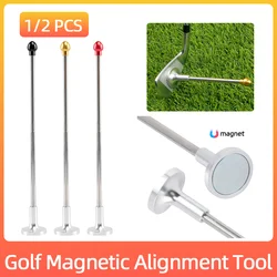 1/2Pcs Golf Alignment Rods Golf Club Alignment Stick Visualize Calibrate Golf Shots Magnetic Swing Training Aid Golf Accessories