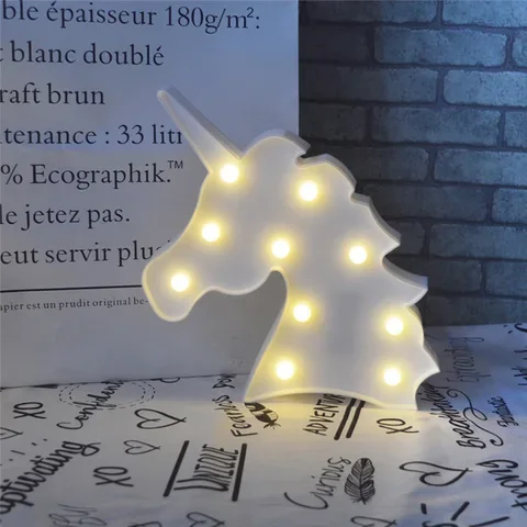 Adorable Children's Toy Christmas Birthday Gifts Decor Home Lovely Unicorn LED 3D Light Night Baby Bedroom Table Lamp Indoor Li