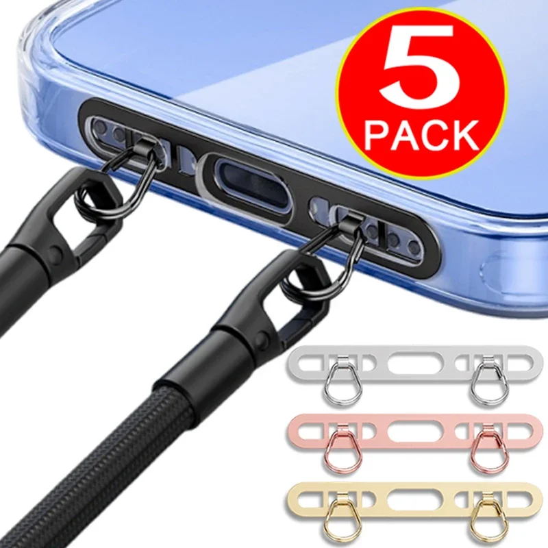 5/3/1PCS New Ultra-thin Stainless Steel Tether Patch Replacement Phone Straps Gasket Sturdy Cellphone Safety Metal Connect Piece