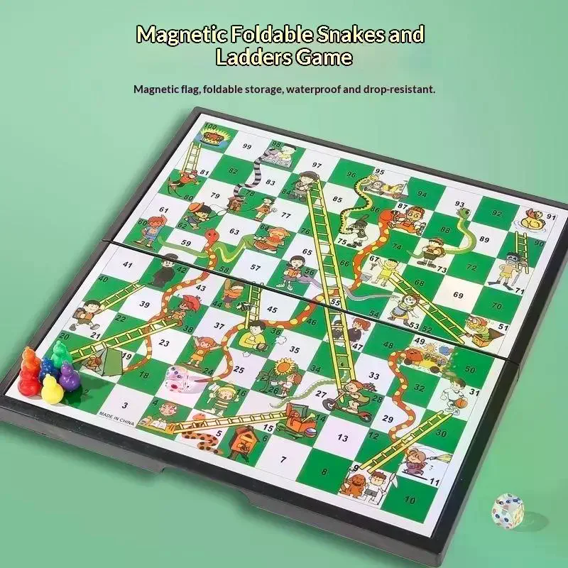 Desktop Foldable Snake Ladder Board And Game Family Chessboard Portable 6