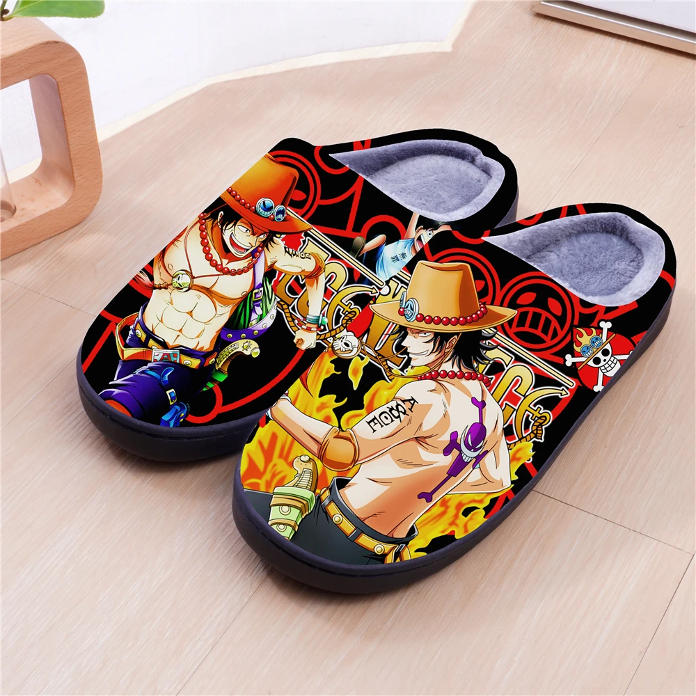 

Winter Warm Slippers Anime ONE PIECE Portgas·D· Ace Cosplay Cute Cartoon Shoes For Men Women Boy Girl Unisex Halloween Gift