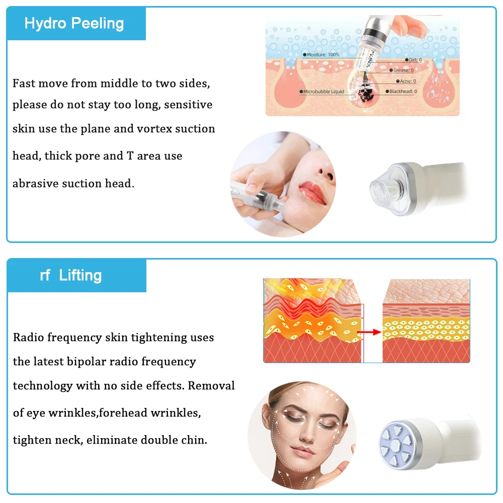7 in 1 Skin Care Facial Machines Hydro Dermabrasion Deep Cleansing Blackhead Removal Lifting Aqua peeling Apa Beauty Device