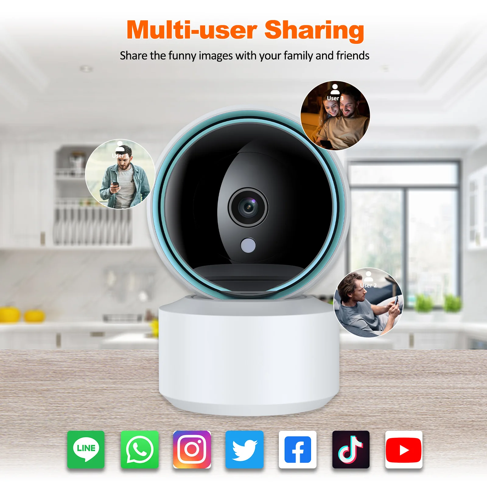 3MP 1296P Tuya APP Full Color Wireless PTZ IP Dome Camera AI Humanoid Detection Home Security CCTV Intercom Baby Monitor