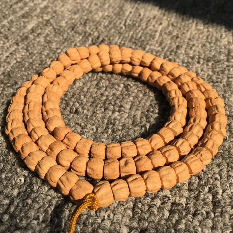 Exquisitely Crafted Passion Cypress Seed 108 Bead Buddhist Bracelet and Necklace, Oil Content, High Density, 7mm-8