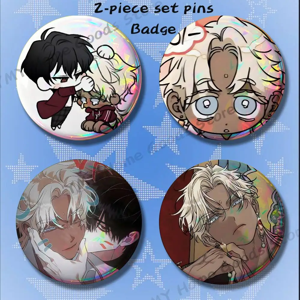 Tae Shuraka BOTWN Cartoon Brooches for Backpack Accessories 25 32 44 58 75mm Round 2-piece set Free Mix