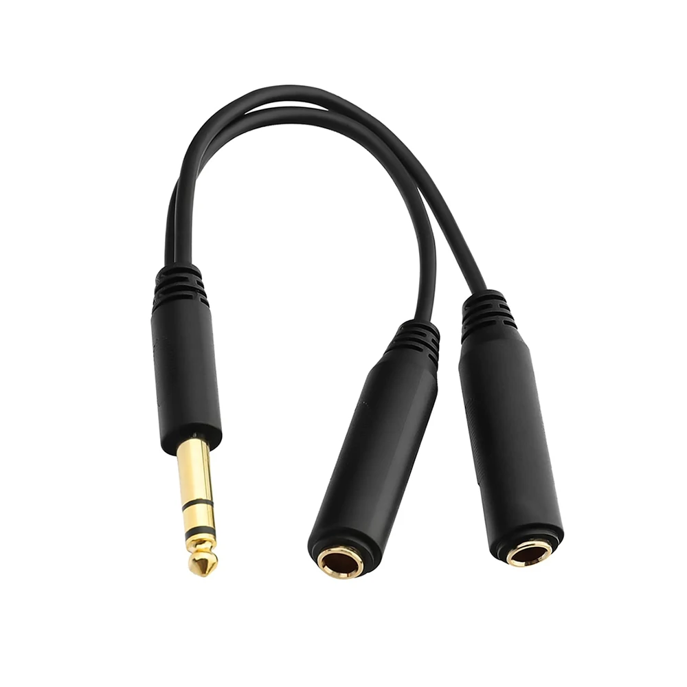 

Mono/Stereo 6.35mm 1/4 inch 1 To 2 Y Splitter Audio Cable 1/8 Inch 3.5mm To Dual 6.5mm Jack Aux Cord for PC Mixer Speaker