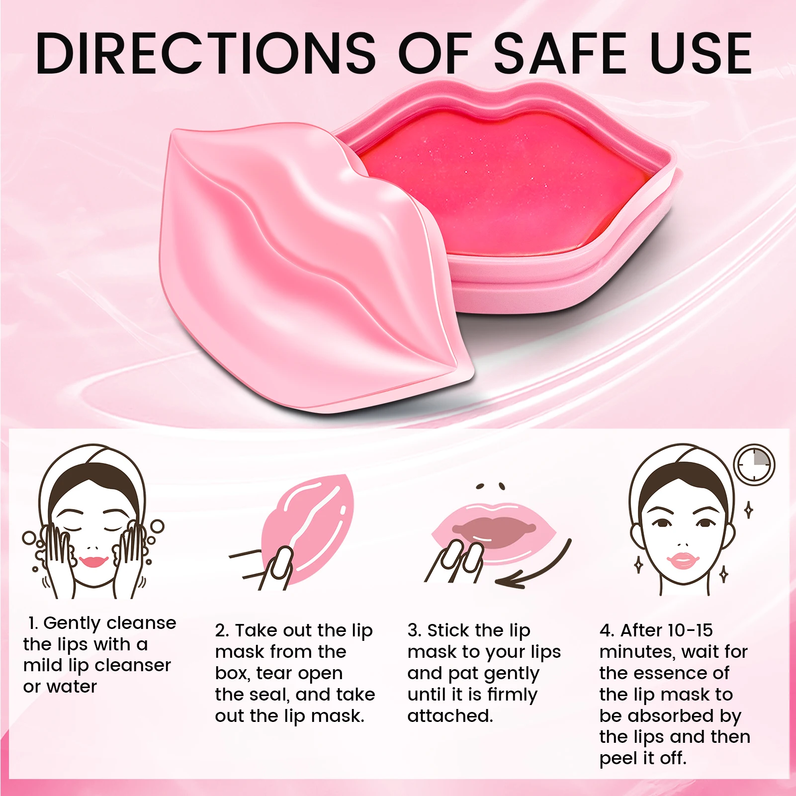 قناع الشفاه بحمض الهيالورونيك لترطيب الشفاه المغذي والترطيب مع رائحة الورد لمنع التشققات. #5