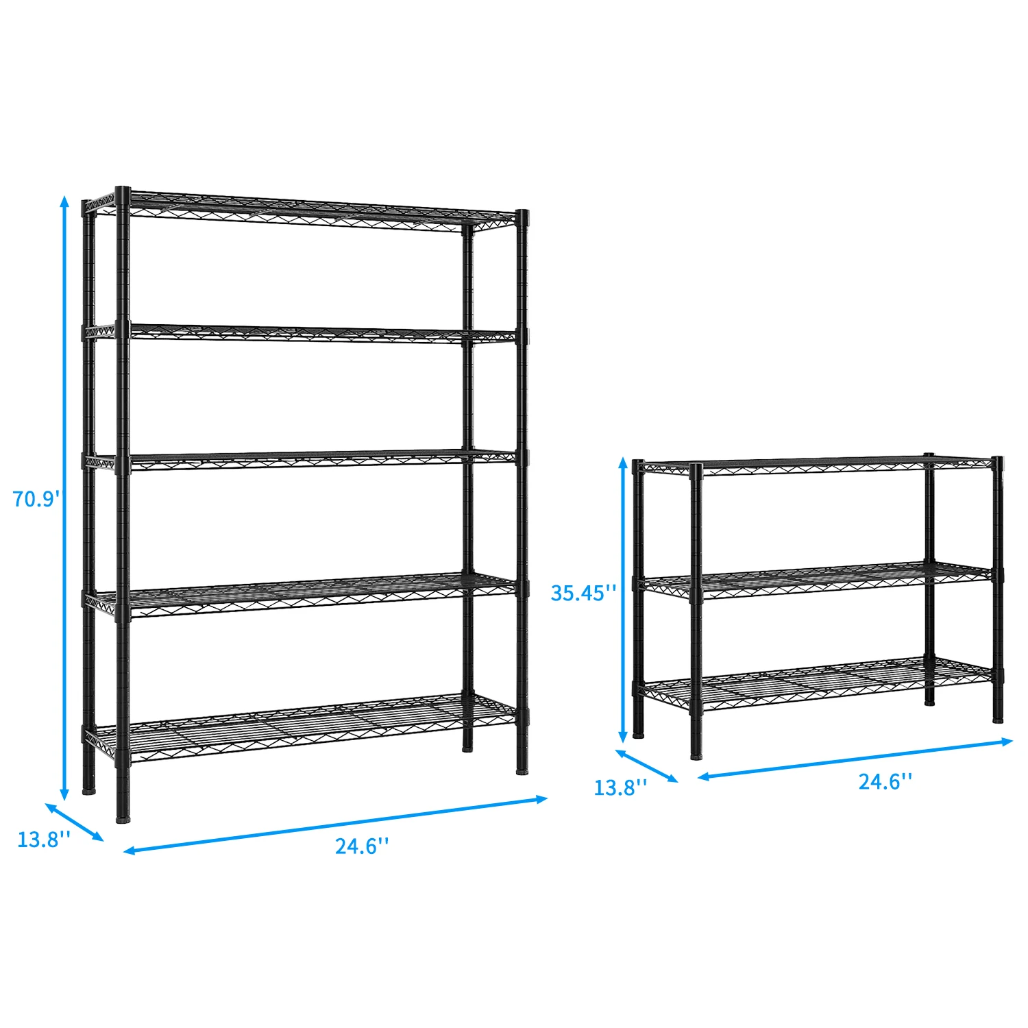 

Регулируемые проволочные полки NSF 9,2 дюйма в ширину: Сверхпрочный блок 49,2 дюйма в ширину × 70,86 дюйма в высоту для гаража, кладовой, кухни