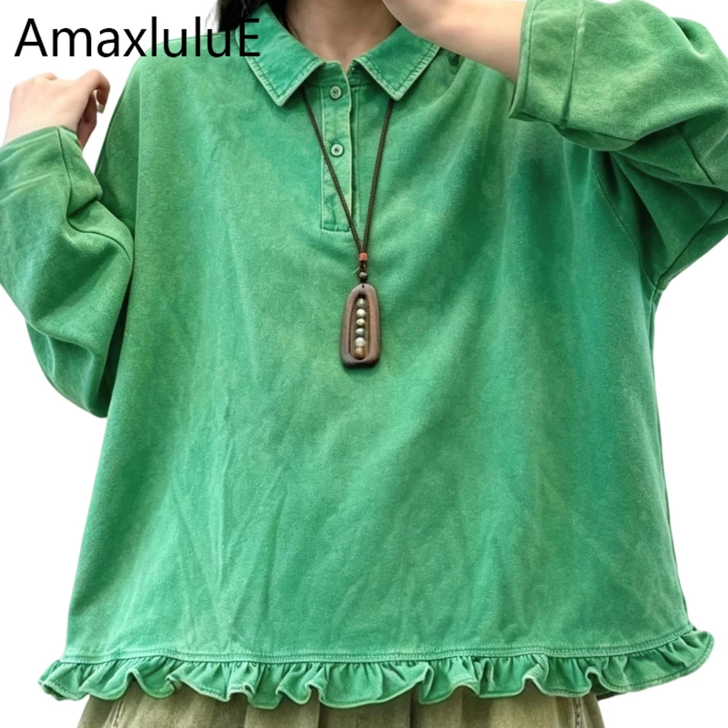 Amax LuluE Autumn 2026 Ladies Fashion Solid Tops Womens Korean Design Classic Leisure Tee Shirts Cotton Vintage Fitness Clothes