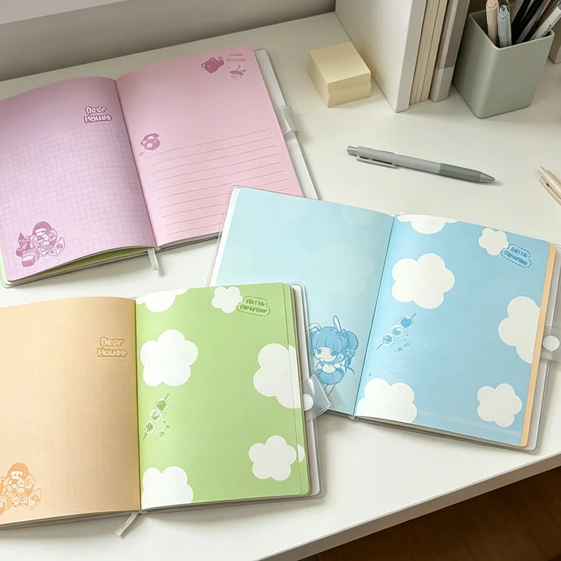 Student Notebook, Cartoon Astronaut, A5 Lined, 120 Colored Pages, Cute Planner for School, Home/Office & Daily Notes