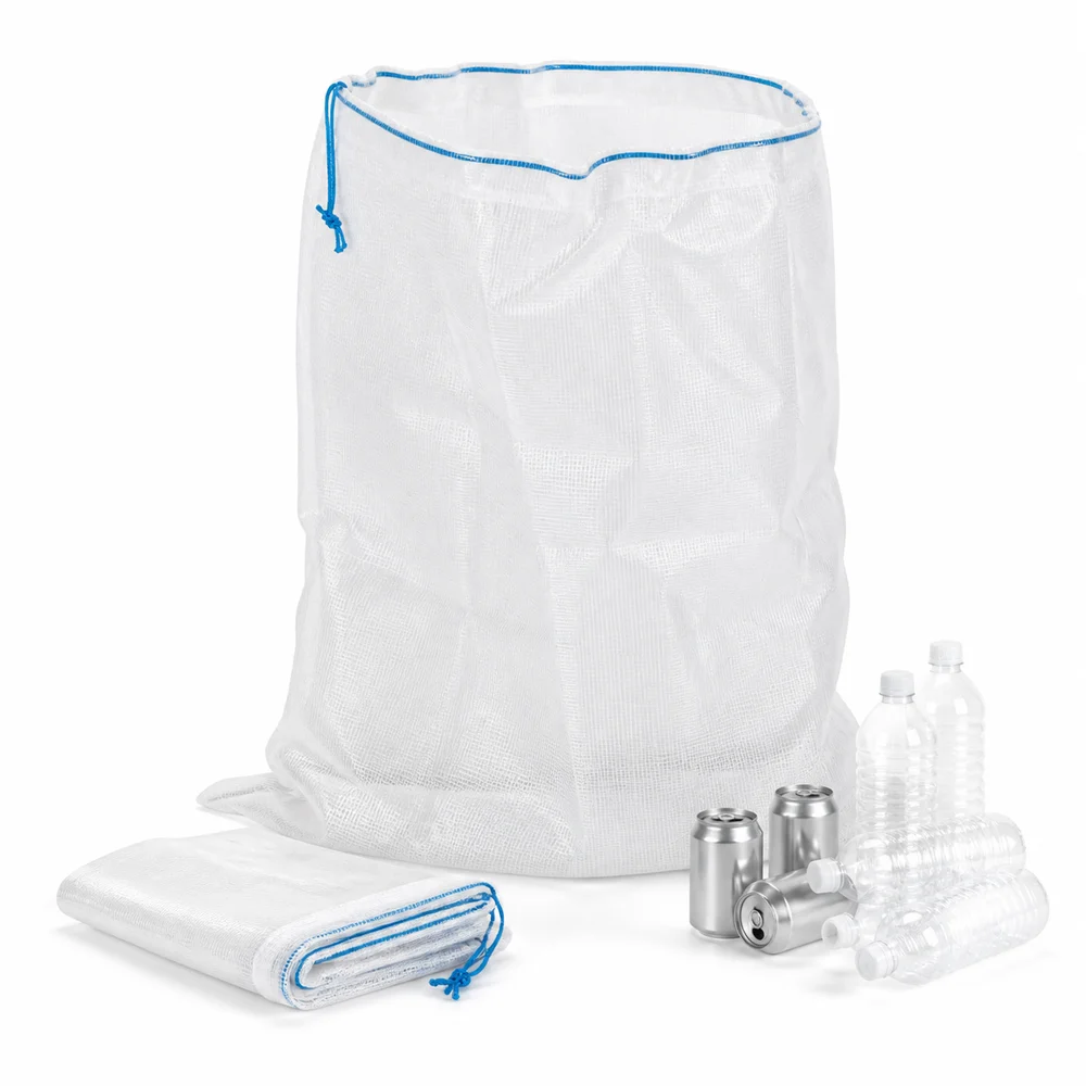 Polyester Bottle Bag Reinforced Mesh Thickened Construction Bottle Collection Bag Upright Structure Plastic Bottle Recycling