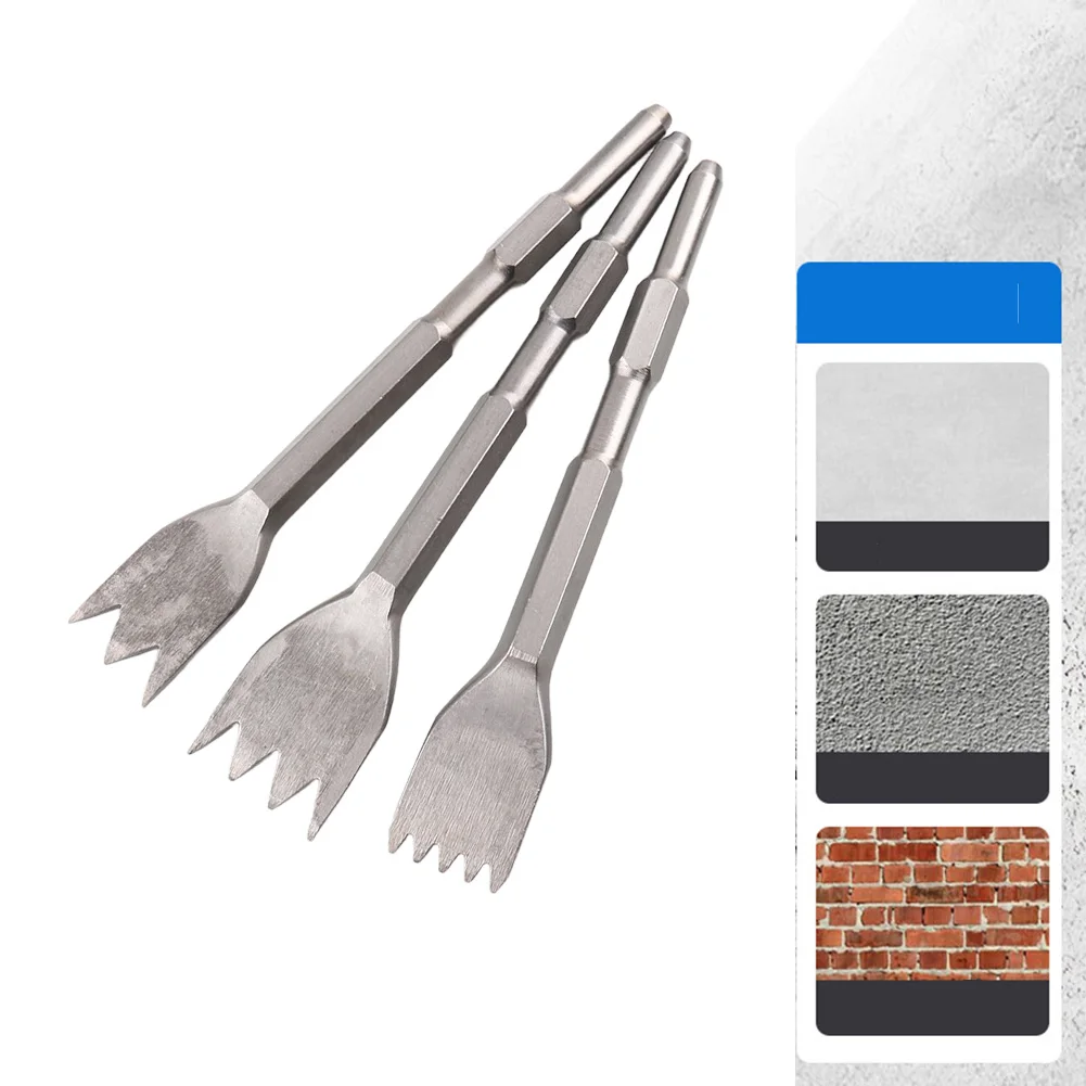 

Зубило для зачистки бетона с шестигранным хвостовиком, 7 зубьев, плоское, с удлиненной рукояткой, из легированной стали