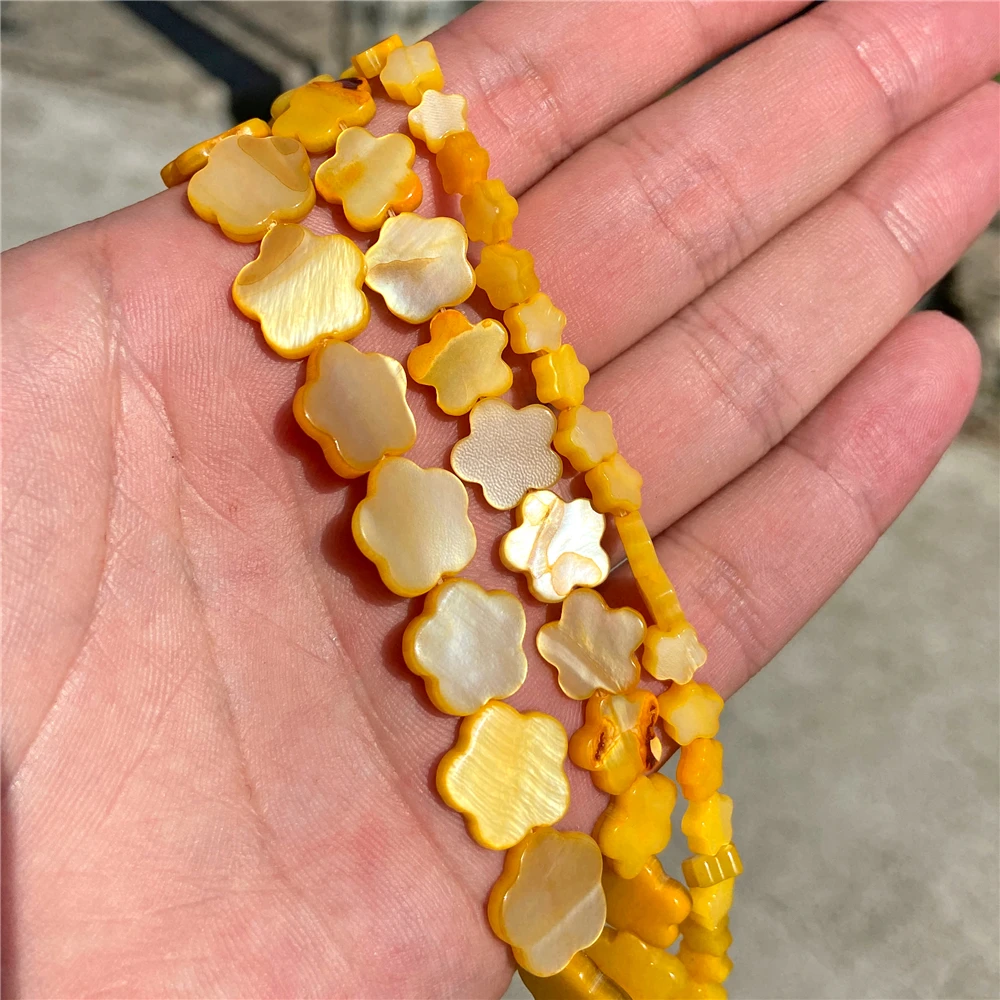 6 10 12mm Flower Shape Dyed Shell Bead Natural Colorful Flat Mother of Pearl Shell Beads for Jewelry Making Neckalce Bracelets