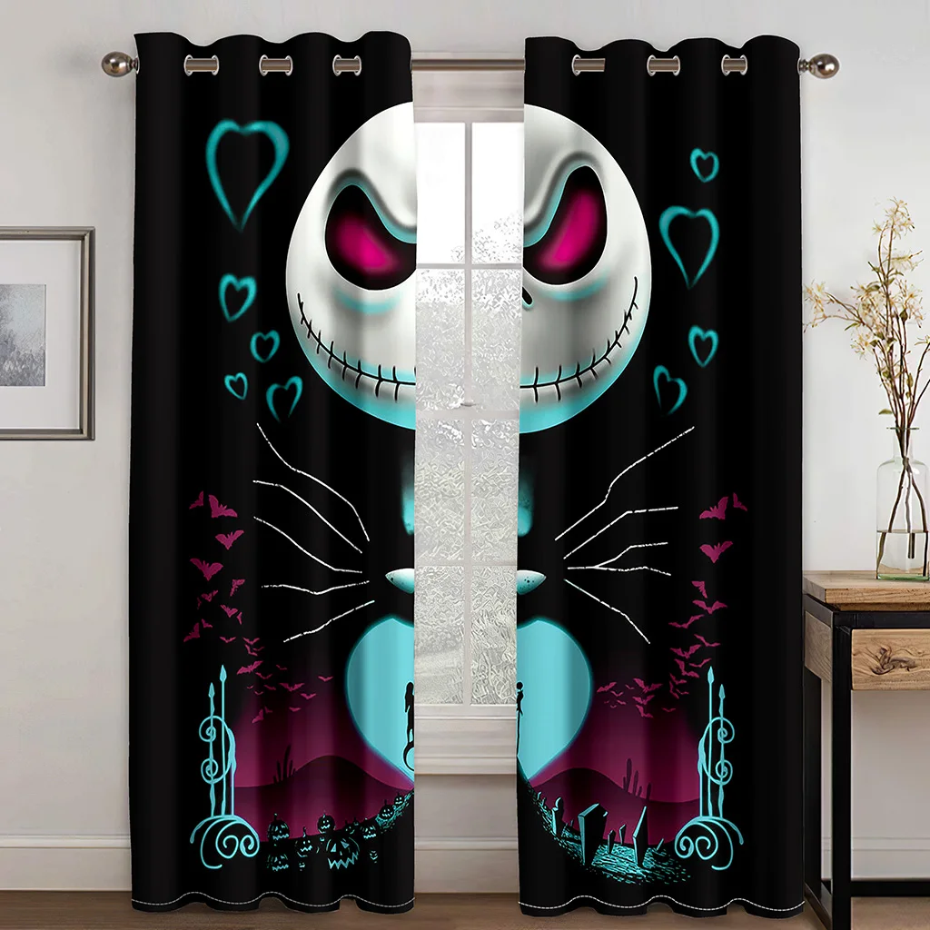 3D Cheap Gothic Wind Nightmare Before Christmas Zombie Bride Curtains 2PCS Children\'s Bedroom Living Room Study Decor Curtains