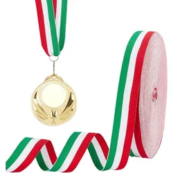 50 Yards 1 Inch Red White Green Stripes Ribbon Grosgrain Ribbon Italian Flag Patriotic Ribbon Double Face making kit