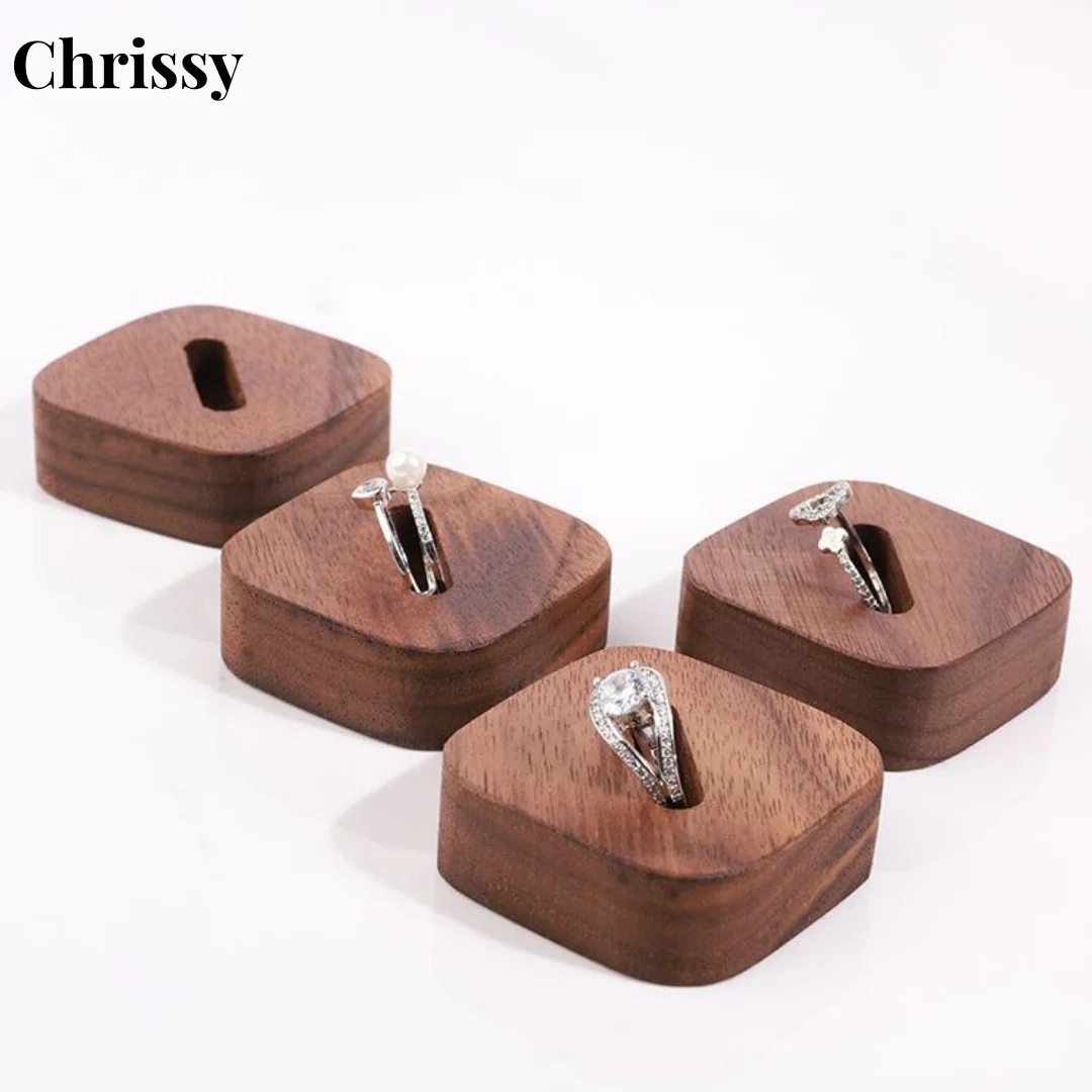 Walnut wood ring holder jewellery stand for rings display jewelry exhibitor case ring pandora ring tray jewellry