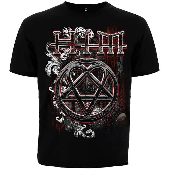 HIM band Cotton Retro Unisex Casual Fashion T-shirt High Street Oversized Unisex Trendy Cotton Breathable hot product Couples