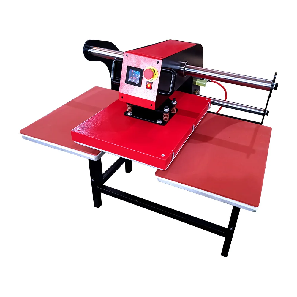 Semi-Automatic Heat Transfer Machine 38*38cm Double Stations New Pneumatic Slide Type for Clothing