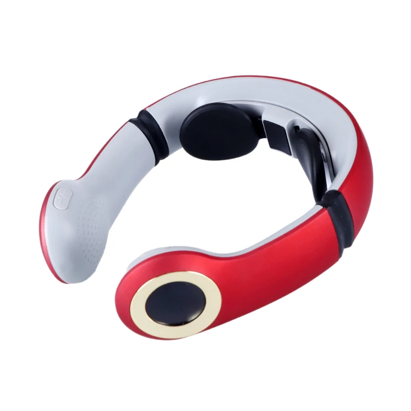 Red U Shape Intelligent Electric Neck Massager with Remote Control Home Massager