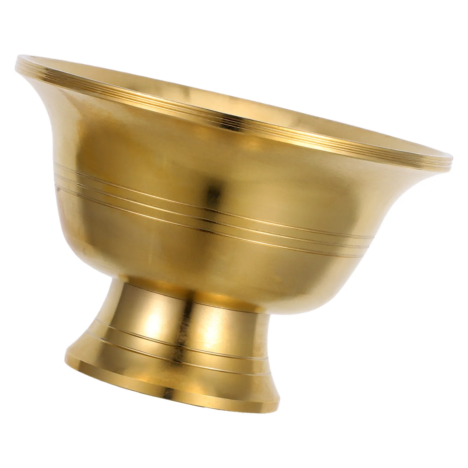 

High Foot Water Bowl Brass Offering Cup for Altar Decorations Incense Burning Ceremony Yoga Rituals Sacrificial Supplies