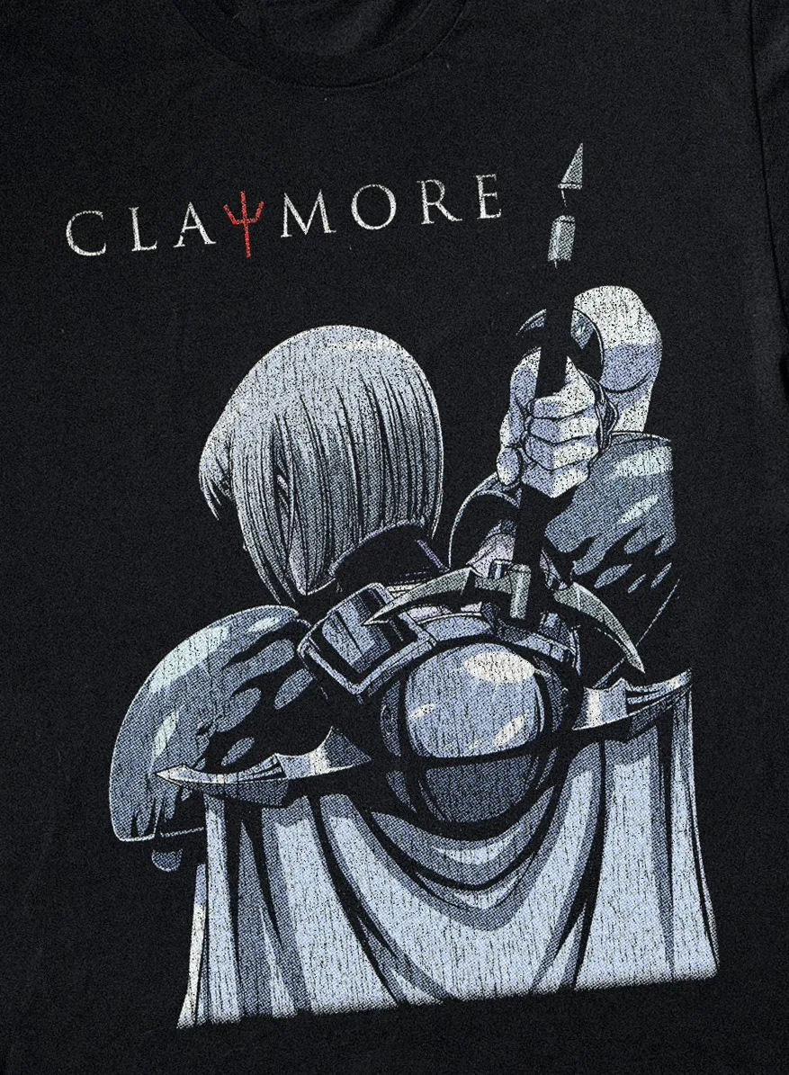 Claymore Anime Warrior Grafik-T-Shirt aus Baumwolle für Herren und Damen, Vintage Streetwear – Detail 3