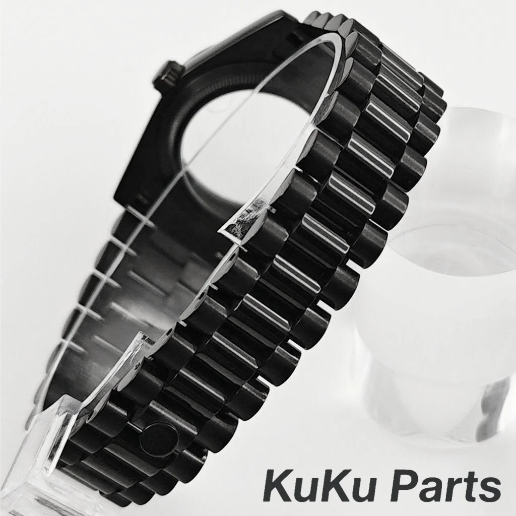 NH35 PVD الأسود 36 مللي متر/40 مللي متر الرئاسية سوار الياقوت ساعة كريستال الحال بالنسبة NH34 NH35 NH36 NH38 NH70 PT5000 ETA2824 حركة