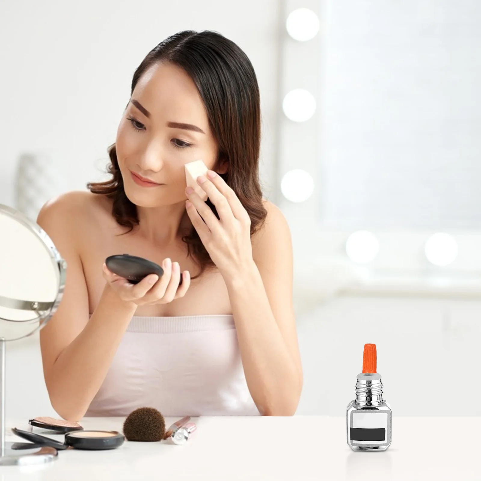 100 قطعة غراء رمش استبدال غطاء ثقب إبرة فوهة زجاجة صمغ تلميح مكافحة انسداد أداة رمش تمديد لوازم لصالون #2