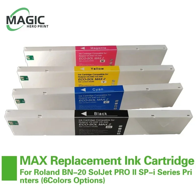 440ML ECO-SOL MAX Replacement Ink Cartridge ESL3 For Roland BN-20 SolJet PRO II SP-i Series Printers (6Colors Options)