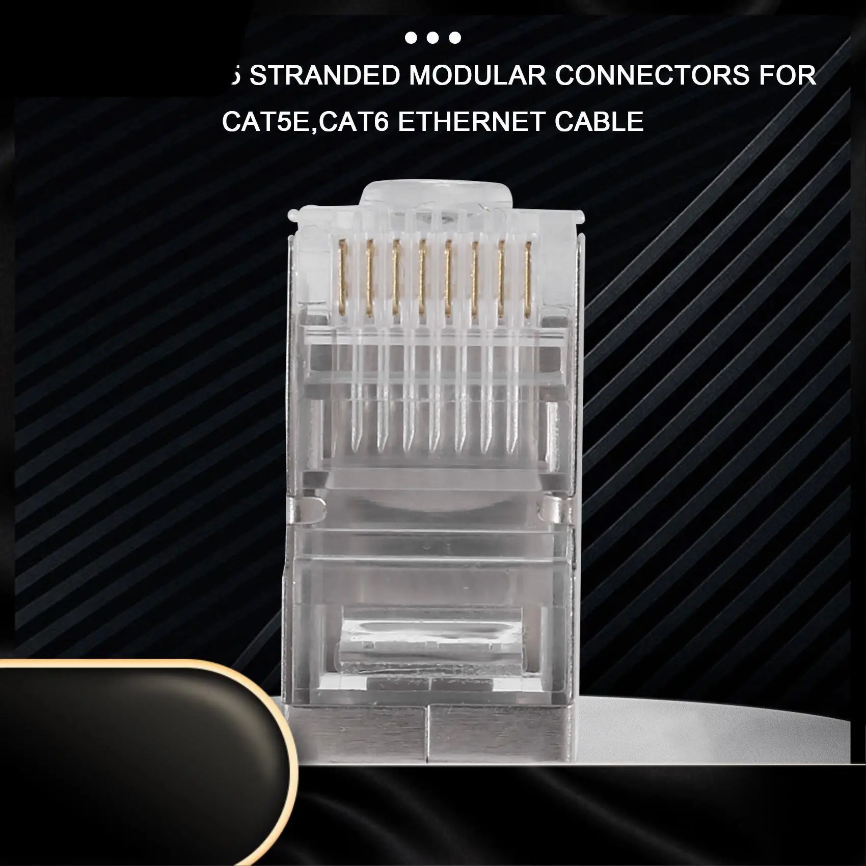 

Shielded RJ45 Connector CAT5E CAT6 Crimp Ethernet Connector STP 8P8C Modular Crystal Head Plugs-N29R