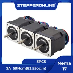 STEPPERONLINE Nema 17 Stepper Motor 48mm 17HS19-2004S1 2A 2 Phase Nema17 Stepper Motor 59Ncm w/1m Cable 4-lead for CNC Extruder