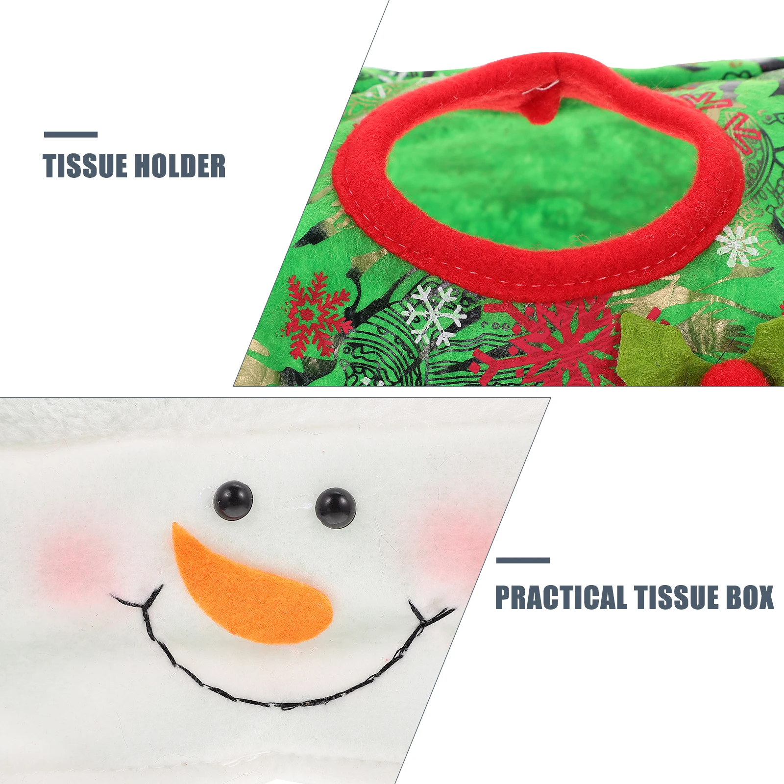 

2Pcs Adorable Christmas Tissue Box Multi-Functional Non-Woven Tissue Storage Bag Home Office Tidy Organizer Decorative Box
