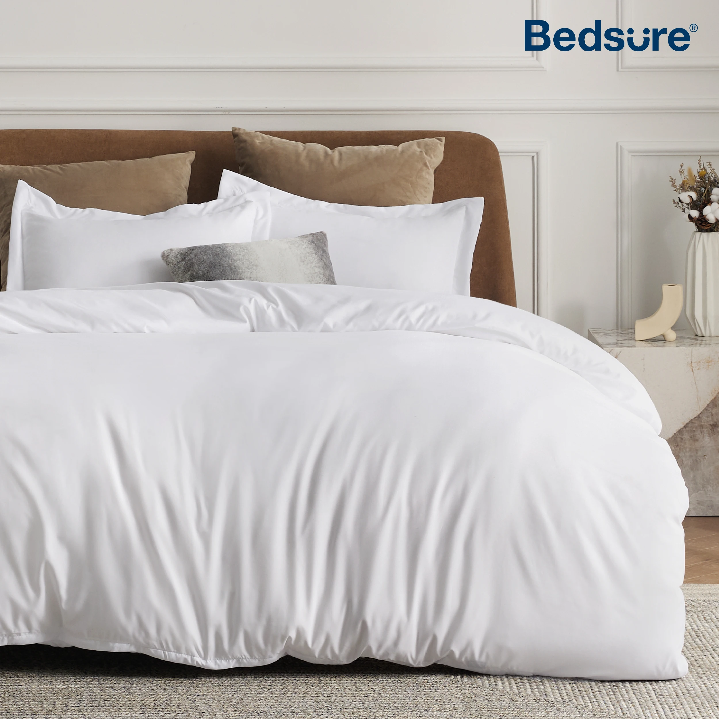 

Bedsure Duvet Cover - Soft Double Brushed Duvet Cover for with Zipper Closure, NO Comforter, Twin, Full, Queen, King, Cal King.