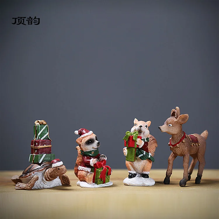 Christmas ornaments creative trinkets cute mini desktop doll ornament elk Santa gift snowman