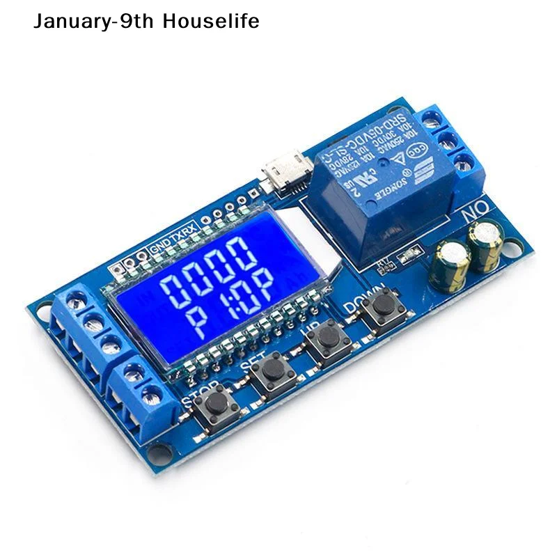 6-30V Micro USB Digital LCD Display Time Delay Relay Module Control Timer Switch Trigger Cycle Module XY-LJ02