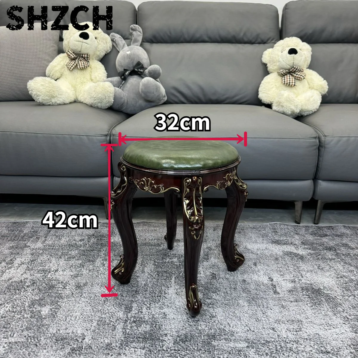 Nordic Living Room Stool Home Durable Vintage American Dressing Stool Dining Table Ottomans Stackable Round Stools Chinese Style