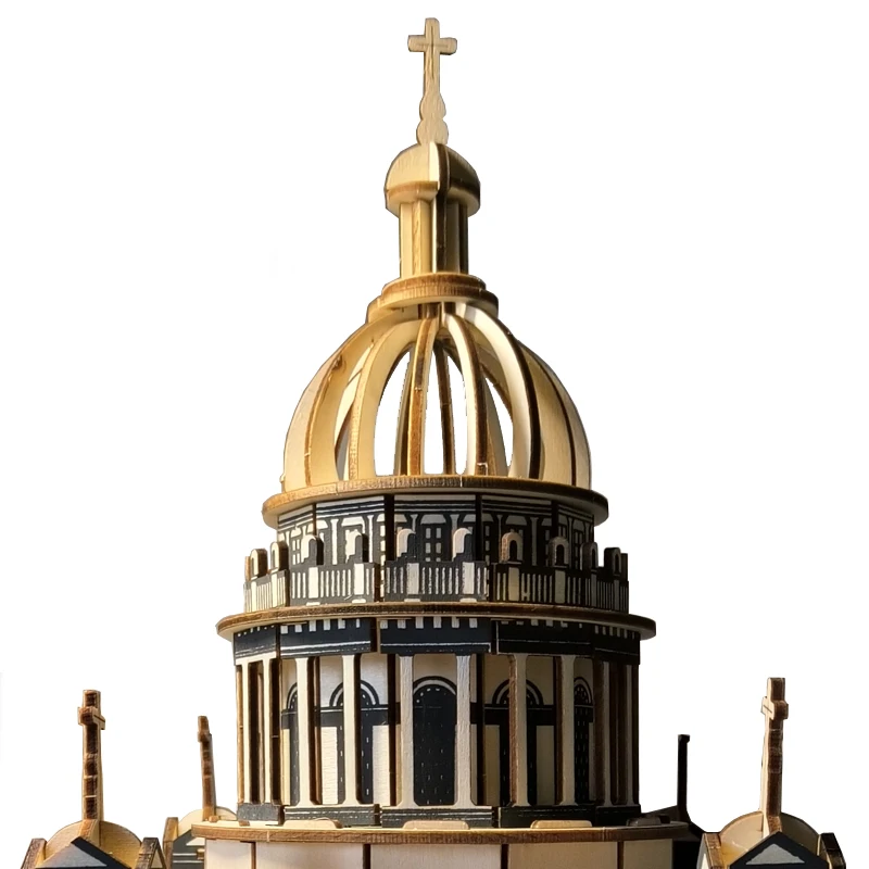 Issa Kiev Cathedral 3D Puzzle Wooden Jigsaw Famous Church Big Size Wood Building Model DIY Toys For Children Kids Gift