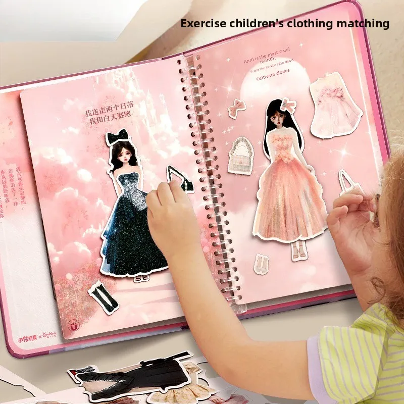 

Girl Magnetic Dress Up Sticker Toy Princess Dress Up Show Change Clothes Magnetic Sticker Doll Sticker Beauty Puzzle