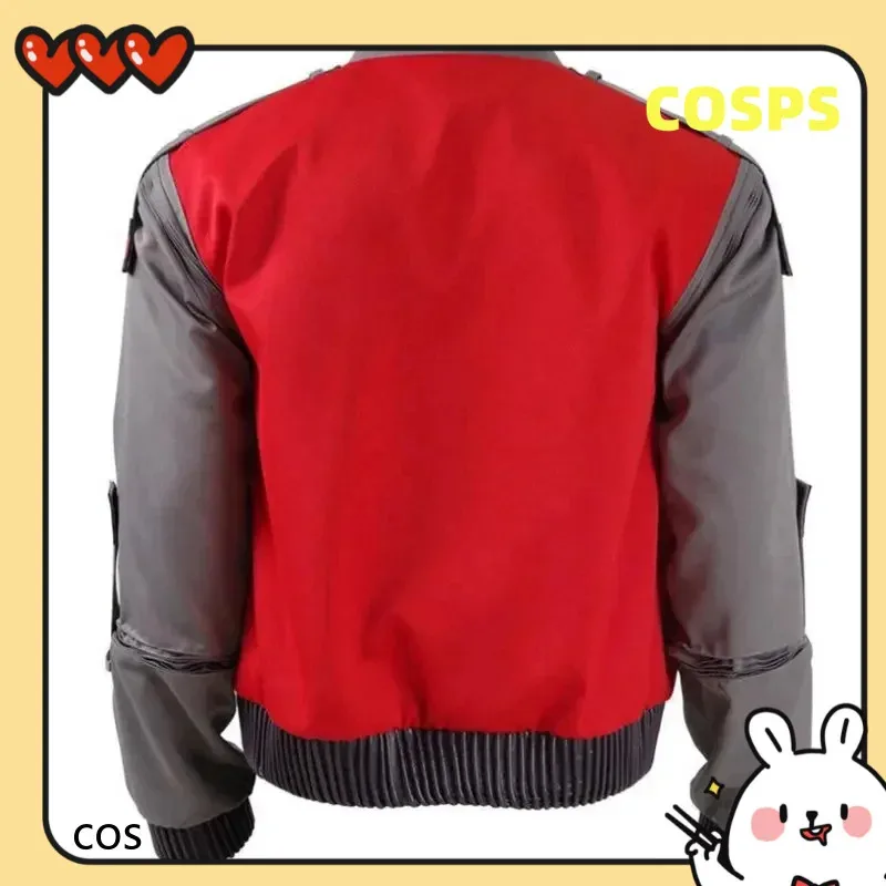 NO3 CosDaddy película Regreso al futuro Cosplay Marty McFly chaqueta roja naranja hombres adultos disfraz de Carnaval de Halloween BOCOS