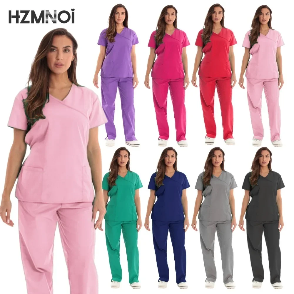 

Multilcolors Hospital Medical Scrub Suits Uniform Women Men Scrubs Set Beauty Work Clothes Nurse Accessories Dental Surgery Suit