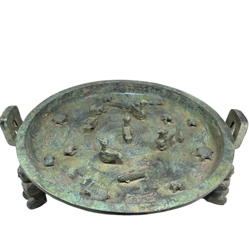 Bronze pure copper Jingong plate Zhongjiang plate Bogu frame inscription ornament