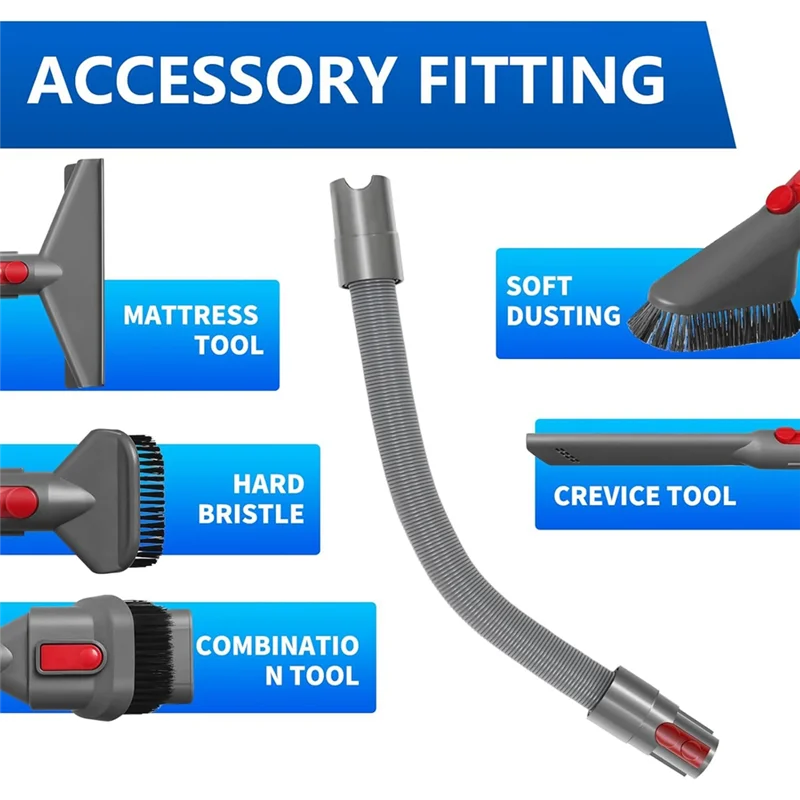 ダイソンV7 V8 V10 V11 V15用A24Pホース延長キット-掃除機アタッチメントセットクリーナードライバーベントホースマットレス隙間ツール