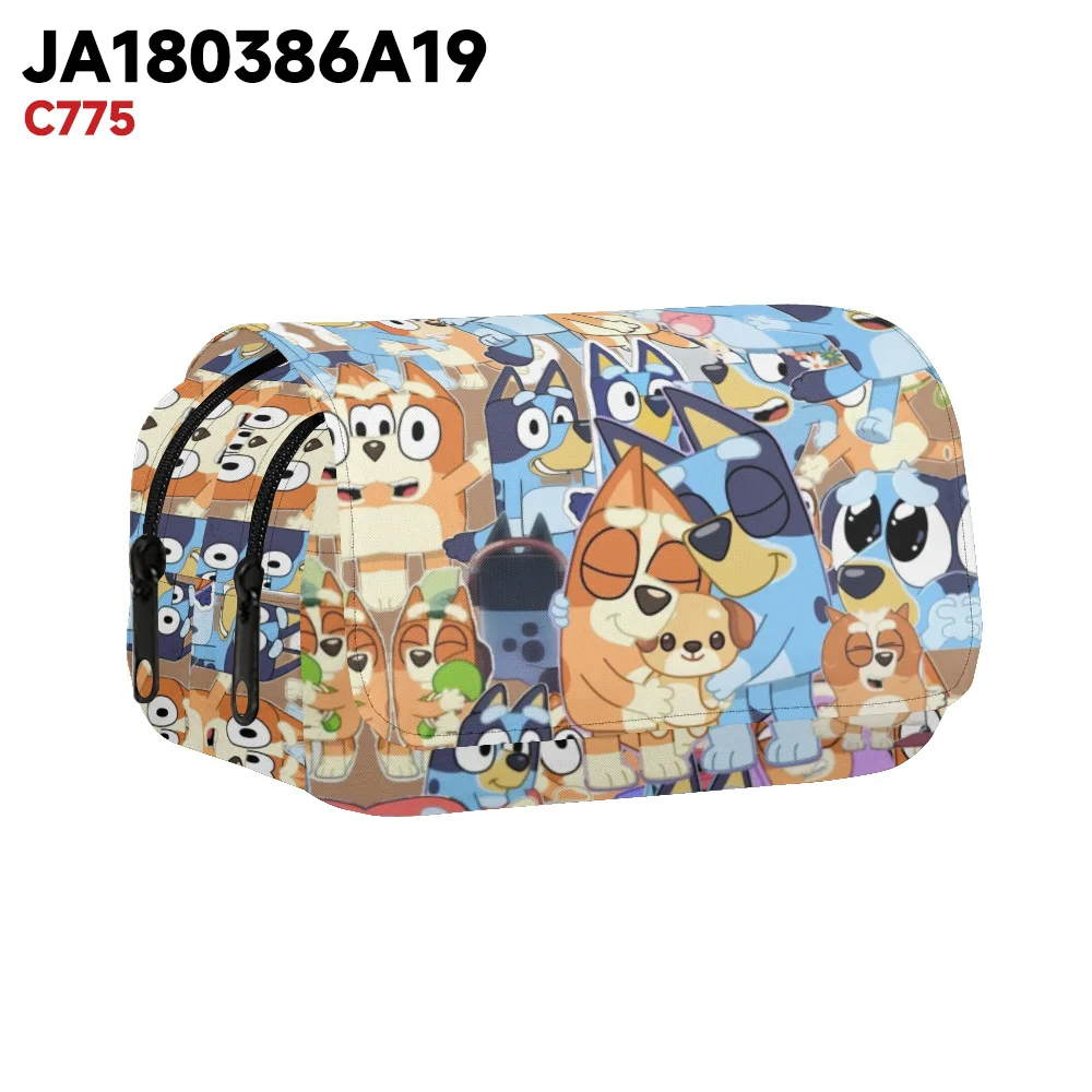 ثلاثية الأبعاد Bluey مطبوعة بالكامل رفرف القلم حقيبة صندوق أدوات مكتب مقلمة طالب المدرسة الابتدائية والثانوية حقيبة مدرسية الكرتون